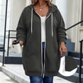 thumbnail image 4 of Maplenight Women's Plus Size Zip Up Hoodie Long Sleeve Full Zip Hooded Sweatshirts with Pockets Casual Loose Fall Jackets, 4 of 6