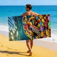 thumbnail image 4 of Amzcrzy Polyester Ocean Elements Beach Towel Oceans-Themed Beach Towel Starfishs Seashells and Sea Turtle Fast-Drying Absorbent Bath Towel Microfiber Beach Towel Non-Functional Blankets, 4 of 6