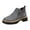 Gray, variant on Beige Womens Side Zipper Chunky Heel Boots Round Toe Low Solid British Style Winter Ankle
