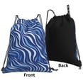 thumbnail image 4 of Leisure Draw String Mouth Backpack 16 X 14 Woven Band Durable Not Easy To Fall Off In Travel Portable Draw String Design Zebra Print Style Lightblue_3, 4 of 8