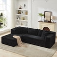 thumbnail image 4 of Modular Sectional Sofa – Oversized 106" L-Shaped – Deep Seat & Memory Foam – Sleeper & Soft – No Assembly – Black, 4 of 8
