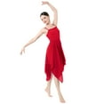 thumbnail image 4 of IBTOM CASTLE Women Lyrical Dance Dress Modern Contemporary Ballet Dancewear Spaghetti Strap Chiffon Flowy Dress XL Red, 4 of 8