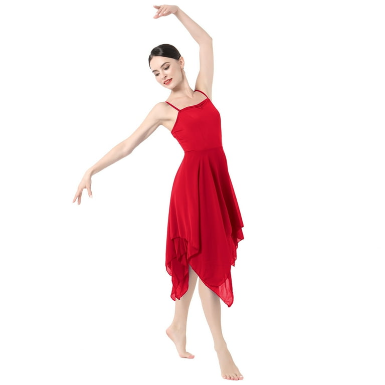 Women's Lyrical/Contemporary Dance Dress - Camisole Chiffon Flowy Costume For Ballet & Performance