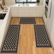 IsecretJoy Washable Kitchen Rugs Sets of 3, Non Slip Kitchen Mats for Floor Waterproof & Stain Resistant Runner Rug for Kitchen, Laundry Room, Hallway