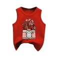 thumbnail image 2 of piuwrlz Children Girls Boys Sleeveles Tank Tops for Toddler Refreshing Vest T-Shirt Round Neck Pullover Red Size 10 Years, 2 of 3