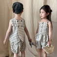 thumbnail image 2 of Conjunto de ropa de verano para niños de 1 a 10 años, chaleco informal para niños, traje con tirantes y pantalones cortos, ropa para hermanos, 2 uds., 2 of 6