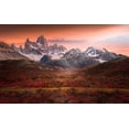 thumbnail image 2 of And Hongchao, Gu 14x10 Black Ornate Wood Framed with Double Matting Museum Art Print Titled - Fitz Roy Mountain in Autumn, 2 of 4
