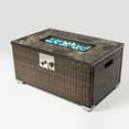 thumbnail image 5 of Olurrisa 32" Propane Gas Fire Pit Table, 50000 BTU Rectangular Fire Pit, Tile Tabletop with Beautiful Wicker Base for Outside Patio Deck Garden Courtyard-Brown, 5 of 9