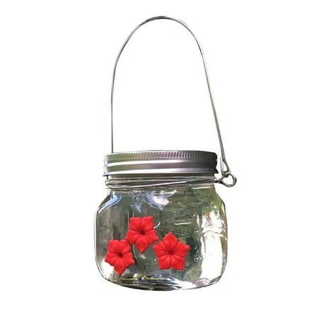 Bird Feeder Outdoor Hanging Bird Water Feeders MasonJar Flower Hummingbirds Watering Bottle