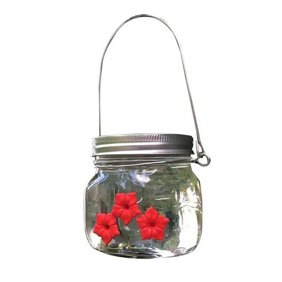 Bird Feeder Outdoor Hanging Bird Water Feeders MasonJar Flower Hummingbirds Watering Bottle