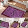 thumbnail image 5 of Purple Boho Entryway Rug 2'x3'&nbsp; Non Slip Front Door Mats, Country Abstract Geometric Ethnic Aesthetic Entrance Rugs Indoor Outdoor Carpet, Washable Floor Mats Small Area Rug for Bedroom Kitchen, 5 of 8