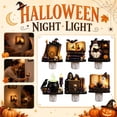 thumbnail image 2 of Halloween Witch Campfire Nigh Llight,Halloween Lights Plug in to Wall Resin Vintage,Witch Night Lights for Kids Room,Halloween Decorations Indoor,Room Home Decor,Gifts for Girls and Boys(D), 2 of 6