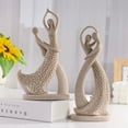 thumbnail image 2 of Uutvmp Sandstone Couple Figurine, 7.87in Lovers Sculpture Dancing Girl & Boy Statues Elegant Resin Figurines Desktop Ornaments Home Office Decorations Art Crafts Collectible Gift for Women Girls, 2 of 5