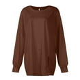 thumbnail image 4 of Workout Tops for Women Women's Fashion Square Neck Button Split T-Shirt Loose Solid Color Long Sleeve Top, 4 of 5