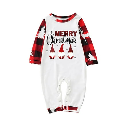 

NECHOLOGY Plaid Matching Family Pajamas Baby Family Christmas Pajamas Cute Christmas Family Matching Holiday Pajamas Set Suit Red 12Months