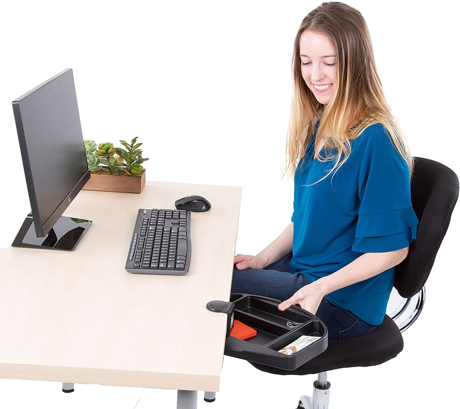Stand Steady Original Desk Potato - Clamp-On Swivel Pencil Drawer and Desk Organizer | Unique Desk Organizer Provides Under Desk Storage for Pens, Pencils, Paper Clips & More! (Clamp-on Desk Drawer)