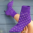 thumbnail image 6 of SACFOF Womens Knit Ankle Boots Pointed Toe Kitten Heels Booties Low Heel Ankle Boots, 6 of 6