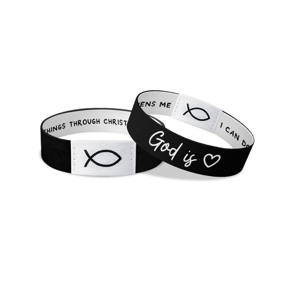 WIRESTER NFC Bible Verse Bracelet, Christian Inspirational Wristband Gift for Men Women Teens, Religious Friendship Accessory - God Is Love (I Can Do All Things Through Christ Who Strengthens Me)