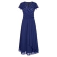 thumbnail image 4 of Alvivi Flower Girl Dress Kids Cap Sleeve A-Line Pleated Formal Wedding Party Junior Bridesmaid Dress Navy Blue 12, 4 of 7