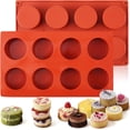 thumbnail image 1 of 2 Moldes De Silicona Para Hornear, Con 12 Cavidades Reutilizables De Grado Alimenticio Molde, Sin BPA, Adecuado Para Cilindro, Caramelos, Gelatina, Chocolate, Mini Jabón De Resina Hecho A Mano, 1 of 4