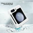 thumbnail image 5 of Phone Case for Samsung Galaxy Z Flip 6, Premium Modern Neat Style Spring-Loaded Hinge Cover Wallet Case Card Slot Hard PC Matte Shockproof for Men Women for Samsung Galaxy Z Flip 6, White, 5 of 7