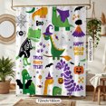 thumbnail image 2 of Halloween Shower Curtain, Cute Dinosaurs Polyester Fabric Bathroom Decor Curtain, Machine Washable Waterproof, Halloween Holiday Gift for Women Men, 72 x 72 Inches, 2 of 7