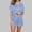 Light Blue, variant on Hrsba Stripe Print Sleepwear Set for Women Fashion Short Sleeve Lapel Top and Pants Lightweight Summer Breathable Pjs Set