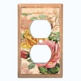 thumbnail image 2 of Metal Light Switch Plate Outlet Cover Beige Floral Leaf Letter Damask FLW053, 2 of 13