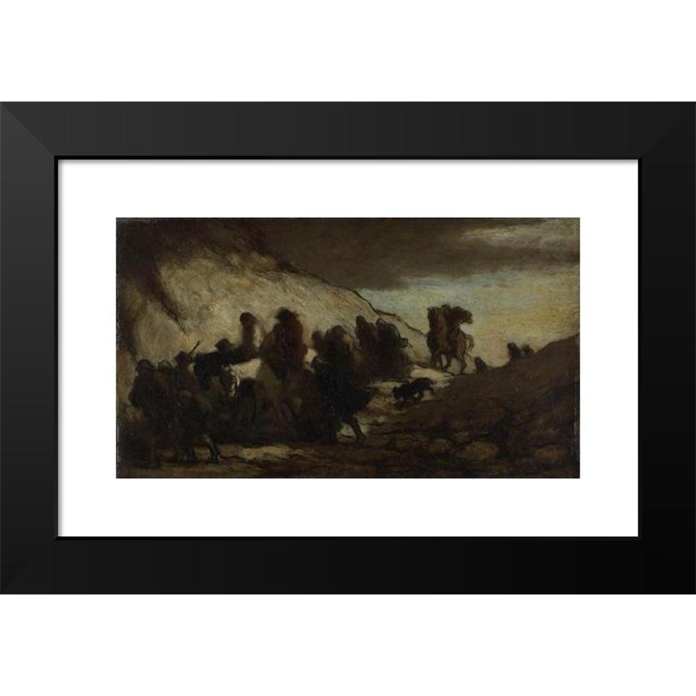 Honoré Daumier 14x10 Black Modern Framed Museum Art Print Titled - Emigrants (1857)