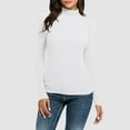 thumbnail image 2 of Womens Summer Tops Women Lightweight Long Sleeve Ruffle Top Women Shirts Tall Dressy Shirt Striped T Shirt Button up Thermal Shirts for Dress Tops Business Casual on Clearance White S, 2 of 6
