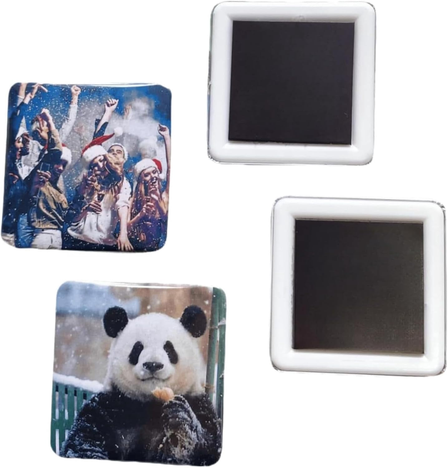 (PINK)Fridge Magnet Maker Machine, 50mm Square Photo Magnet Button Maker Kit, DIY Square Fridge Magnet Badge Button with 100 Set Square Magnet Button Making Supplies, for Souvenir, Activity Badge