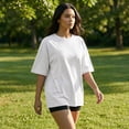 thumbnail image 5 of Gingprous Womens Oversized Tshirt Short Sleeve Crew Neck Tee Shirt Casual Workout T Shirt, 5 of 8