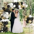 thumbnail image 3 of 137pcs Black Gold Balloons Arch Kit - 18/12/10/5 Inch Gold White and Black Confetti Balloons for 2025 Graduation Birthday Wedding New Year Party Decorations, 3 of 10