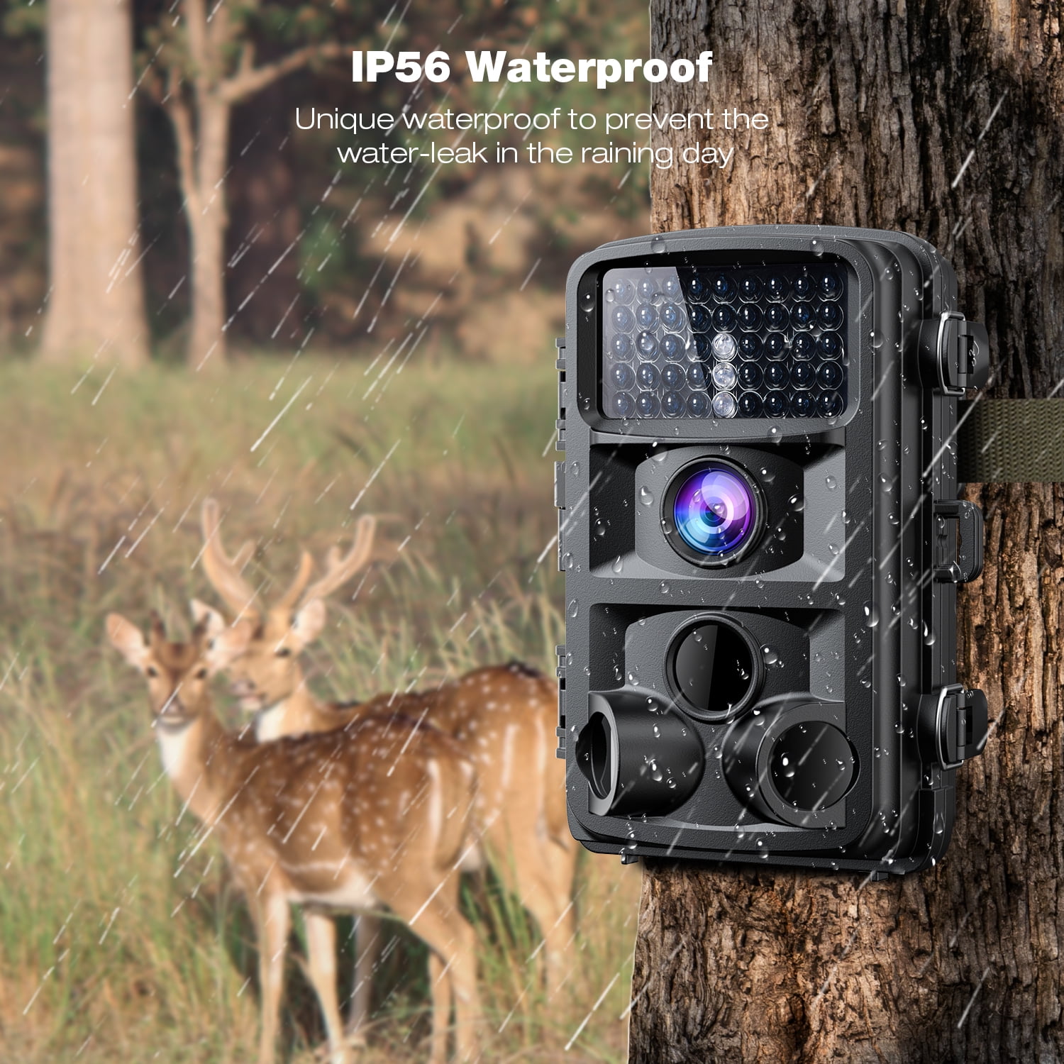 CAMPARK 2 Pack Trail Camera 16MP 1080P Deer Hunting Game Camera with Infrared Night Vision Fast Trigger Time Motion Activated Waterproof IP66 120° Wide Angel 2.4" LCD Trail Wildlife Camera