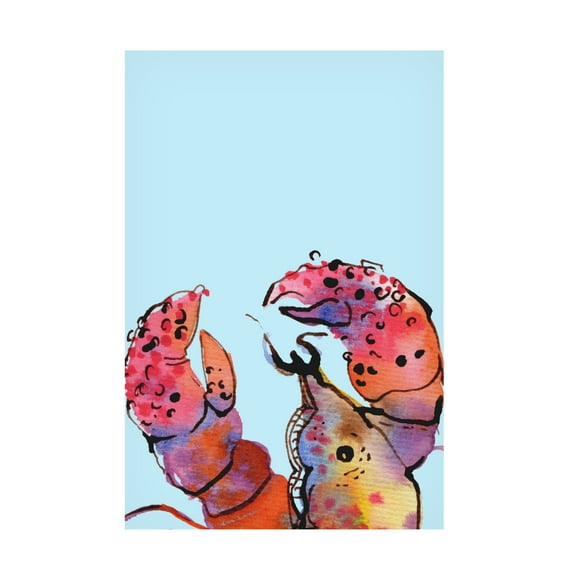 Trademark Fine Art Ania Zwara Lobster On Blue Canvas Wall Art