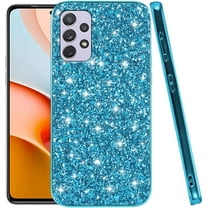 Compatible with Samsung Galaxy A13 Case, Glitter Sparkly Samsung Galaxy A13 4G Phone Case with Slim Silicone Shockproof Protective Bumper Cover for Cute Girls Women (Blue)