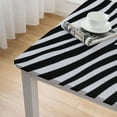 thumbnail image 4 of nygtbtfer Print Tablecloth with Elastic Edge,Black White Animal Print Fitted Table Cloth Wipeable Table Cover for Dining Kitchen Party Indoor Outdoor Patio Table white, 4 of 7