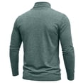 thumbnail image 5 of Men's High Neck Base T Shirt Solid Color Long Sleeved Slim Fit Lightweight Pullover Shirt Casual Home Daily Layering Tops Loungewear, 5 of 8