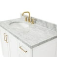 thumbnail image 6 of Ariel Taylor 43 In. Left Offset Oval Sink Vanity With Carrara White Marble Countertop In White, 6 of 11