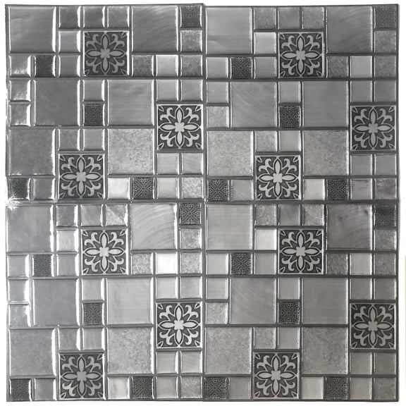 Main Street 8" x 8" White Subway Vinyl Peel and Stick Tile Backsplash, Removable Wall, Backsplash, and Art Project Tiles, 8‑pack