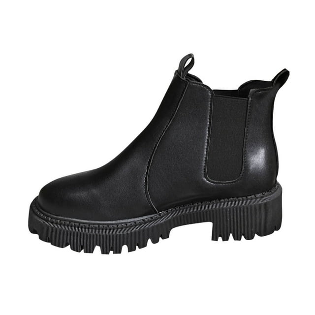 Wensltd Women's Ankle Boots Low Chunky Block Heel Slip on Fall Booties Shoes