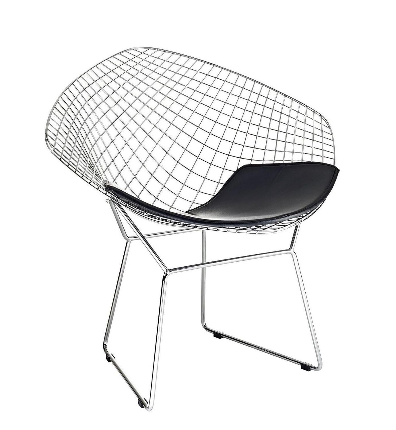 Plata Import Chrome/Black Diamond Bertoia Chair