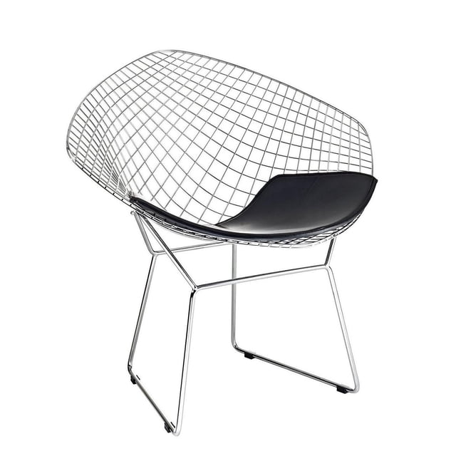 Plata Import Chrome/Black Diamond Chaise Bertoia