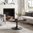 thumbnail image 7 of Modway Lippa Round 36" Wood Grain Mid-Century Modern Coffee Table in Black Cherry Walnut, 7 of 7