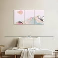thumbnail image 2 of Elephant Stock Glitter Landscape Wall Art - Horizontal Multi Panel Canvas - Living Room Wall Decor - Abstract Multi Panel - Pink And Blue Decor - 38" x 18", 2 of 8