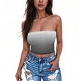 thumbnail image 2 of Tube Top for Women, Sleeveless Strapless Solid Color Polyester Top with Elastic Band, Regular Length, Black L, 2 of 6
