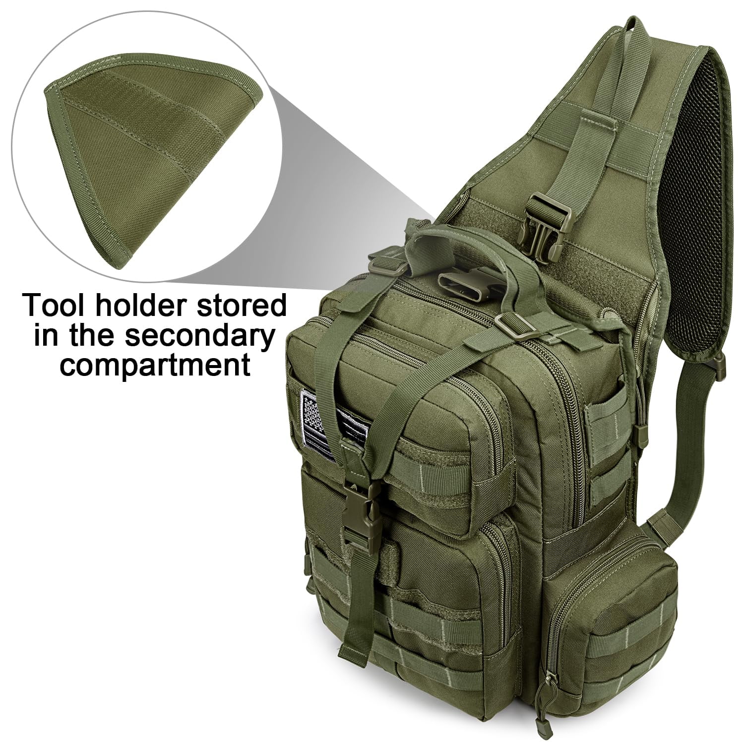G4Free Outdoor Sling Bag Crossbody Backpack with Adjustable Holder, Durable Shoulder Daypack for Men