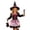 Pink, variant on LYHaoo Girls Witch Costume 4 PCS, Toddlers Dress with Hat Bag for Kids Halloween Themed Party Outfits(110)