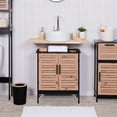 thumbnail image 3 of Under Sink Cabinet with U-Shaped Cut-Out, Double Vented Doors, Black and Brown - Bergen Collection, 3 of 9