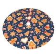 thumbnail image 5 of Cauagu 36" Christmas Tree Skirt Gingerbread Delights Pattern Christmas Tree Decorations Tree Mat for Xmas Decorations Occasion Holiday Home Decor -36", 5 of 7